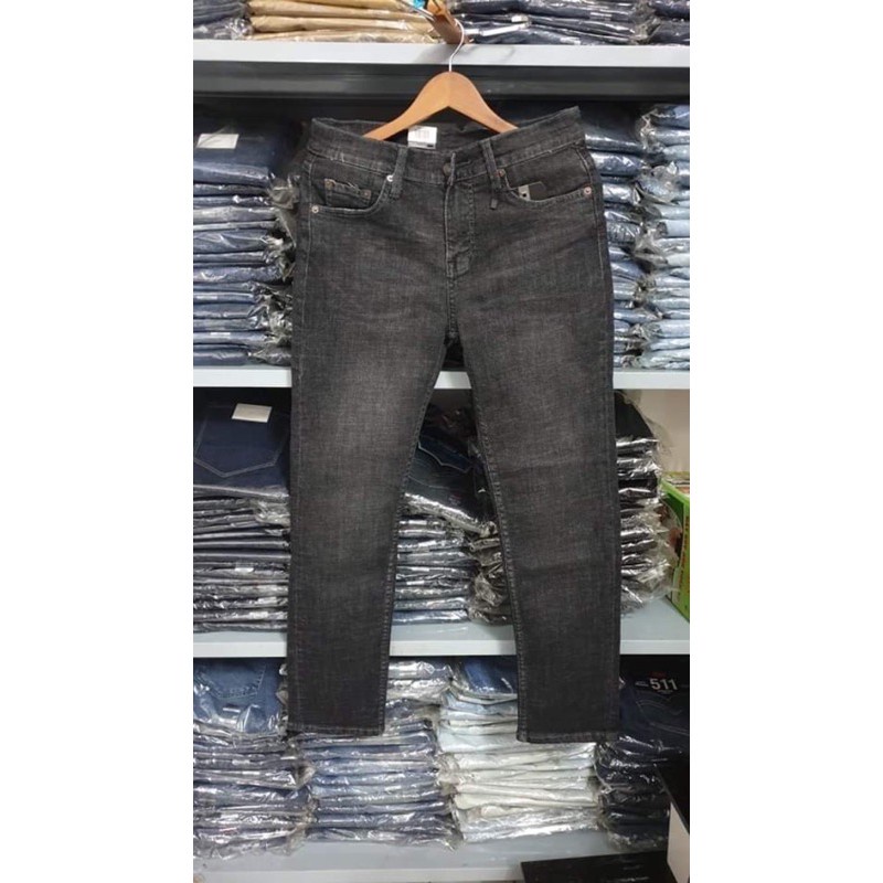 Quần jean nam màu xám khói cao cấp co giãn dáng đứng slimfit hàng VNXK