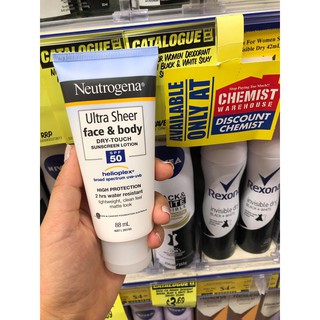   xả lỗ  Kem chống nắng Úc cho da nhạy cảm  Neutrogena Ultra Sheer Dry-Touch SPF 50+ 