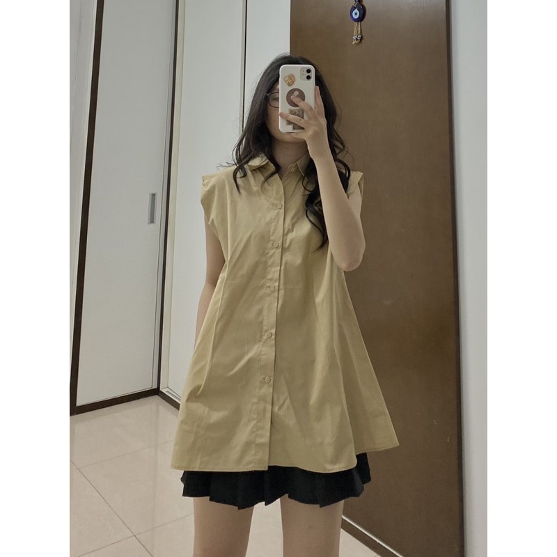 áo sơ mi không tay cách điệu - ảnh thật shop chụp | BigBuy360 - bigbuy360.vn