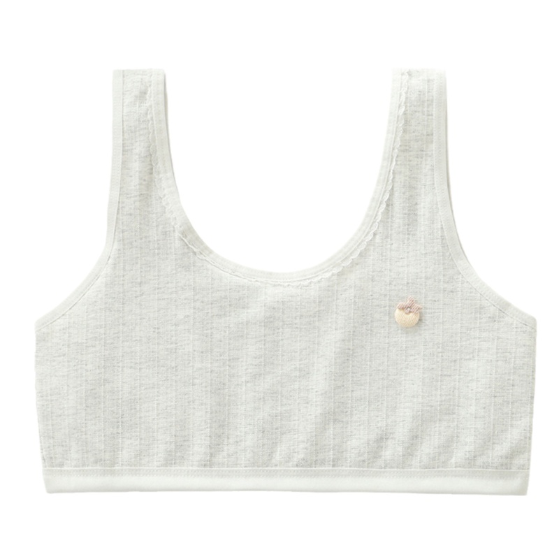 Haha Áo Lót Thể Thao Cotton Hai Lớp Không Gọng Họa Tiết Dâu Tây Màu Trơn Phối Ren Dễ Thương Cho Nữ Tuổi Teen Brale