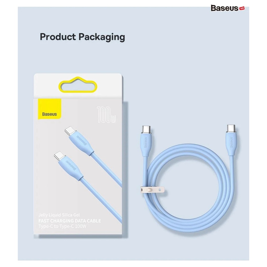 Cáp Sạc Nhanh Type-C to Type-C 100W Baseus Jelly Liquid Silica Gel Fast Charging Data Cable