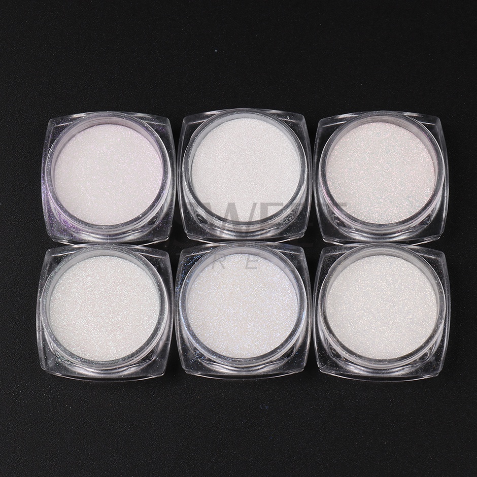 Bộ 6 hộp bột kim tuyến STZPRONAIL SA8016 màu sắc ngọc trai vỏ sò ánh trăng trang trí móng tay nghệ thuật tiệc cưới