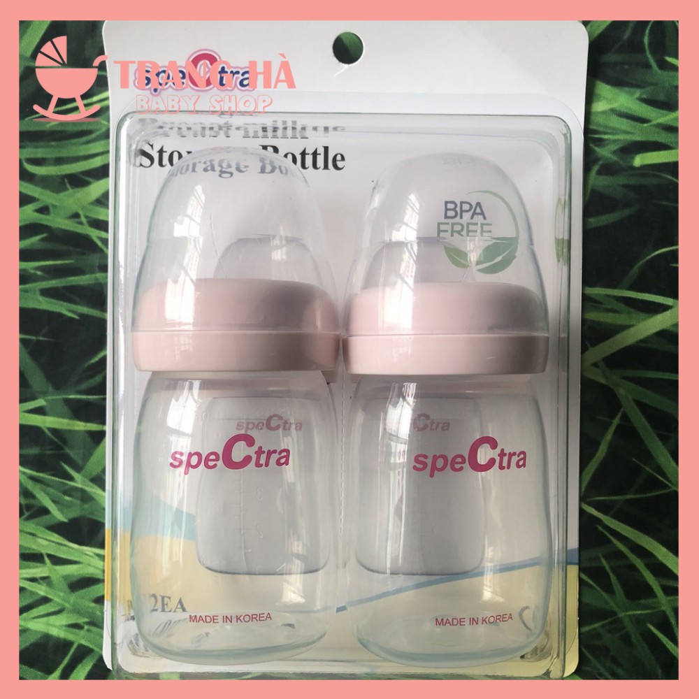 ️𝑪𝑯𝑰́𝑵𝑯 𝑯𝑨̃𝑵𝑮️- Bộ 2 Bình Trữ Sữa Spectra 160ml/01 Bình ( Có Nắp Đậy )