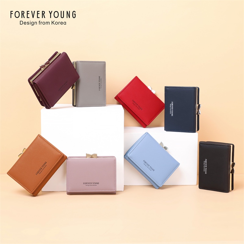 Ví cầm tay Forever Young chất liệu da PU thiết kế gấp 3 lần thời trang cho nữ