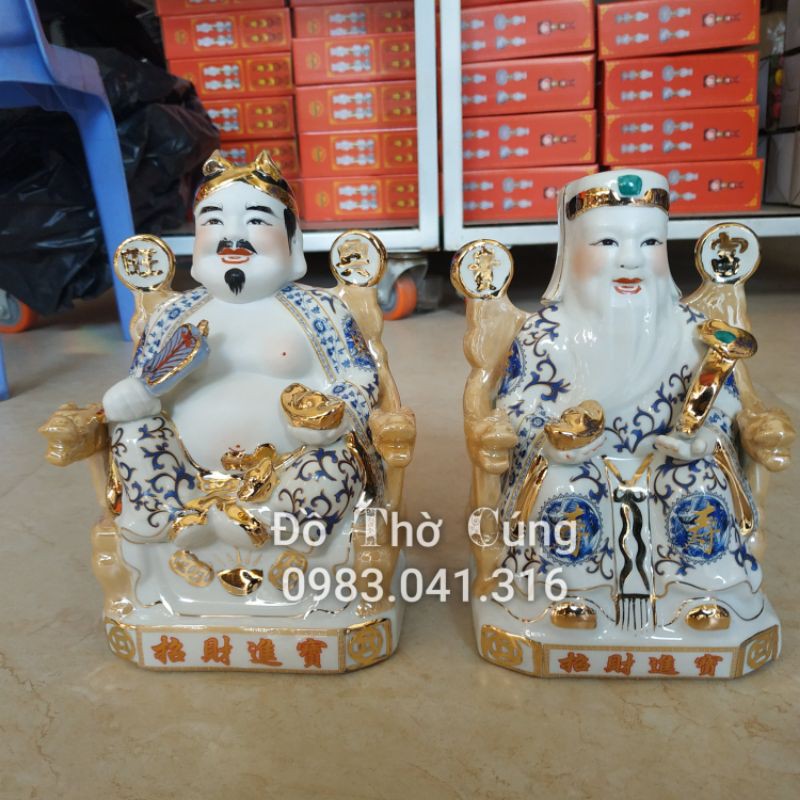 Ông tài địa  gấm xanh cao cấp 20cm