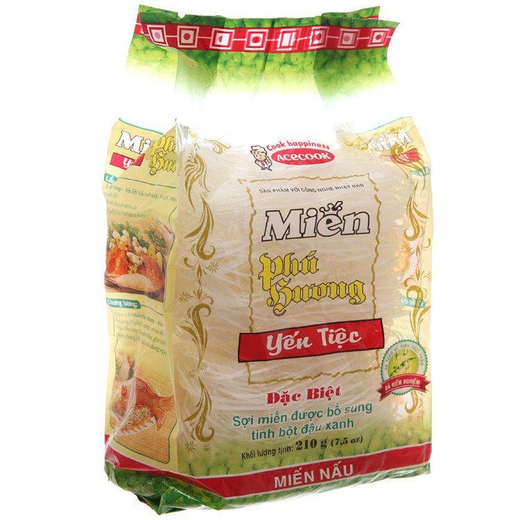 SDCN -  Miến đậu xanh Phú Hương Yến Tiệc 210g bổ sung thêm tinh bột đậu xanh nguyên chất