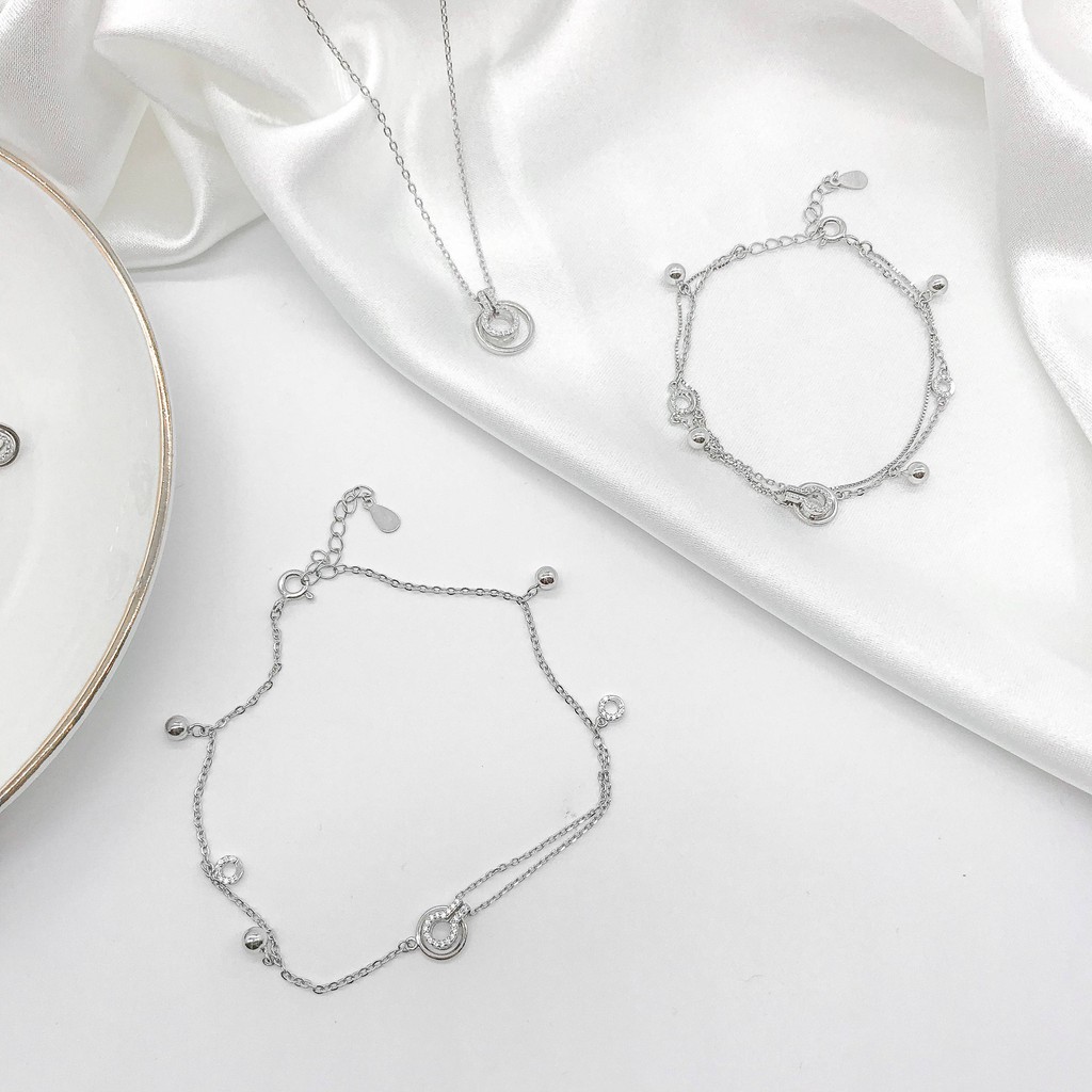 Lắc Chân Bạc Blue Peach Circle Double LC237 | BigBuy360 - bigbuy360.vn