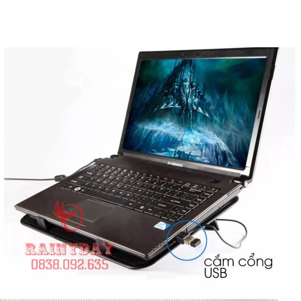 Đế tản nhiệt Laptop cho máy tính Macbook Cooler Master Gaming 2 quạt làm mát 13/14/15.6/16/17 inch