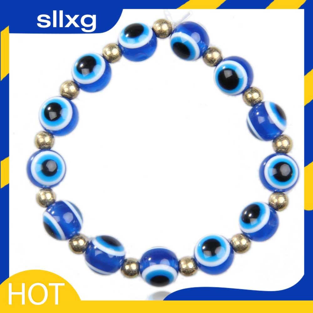 Vòng tay xanh dương đính mắt quỷ sllxg