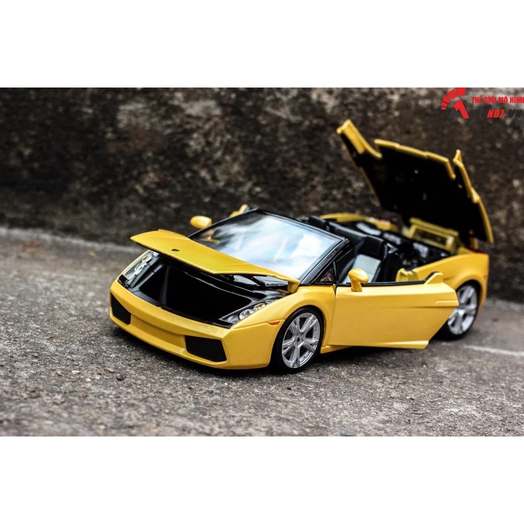 MÔ HÌNH XE LAMBORGHINI GALLARDO SPYDER YELLOW 1:18 BBURAGO 5239