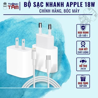 Bộ sạc nhanh Iphone 18W Chính hãng, Cáp sạc nhanh Iphone Type C, Sạc nhanh công nghệ PD, Hàng bóc máy