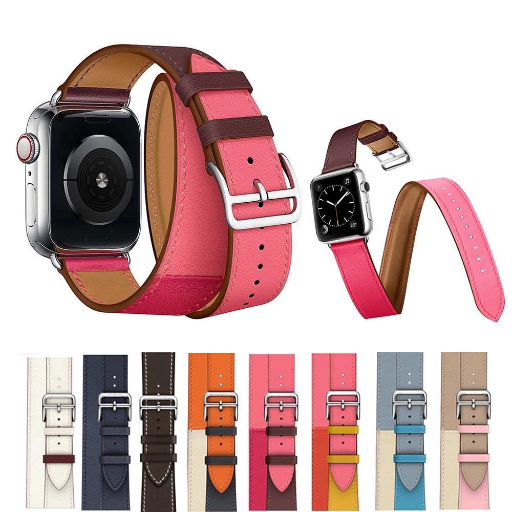 【Apple Watch Strap】Dây đeo da thay thế cho đồng hồ thông minh Apple watch series 7 6 se 5 4 3 2 1 42mm 38mm