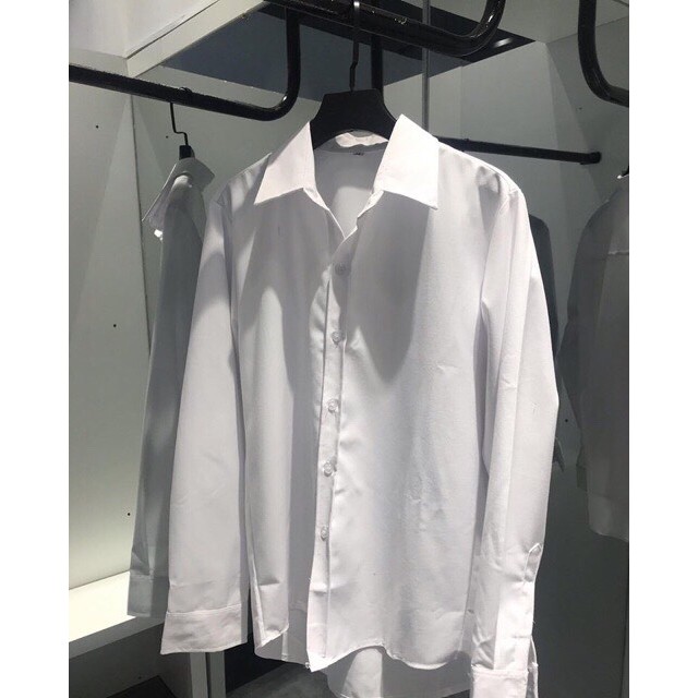 [Mã FAMAYWA giảm 10K đơn 50K] Áo sơ mi trắng trơn nam nữ basic oversize học sinh DÀI TAY UZZANG | BigBuy360 - bigbuy360.vn
