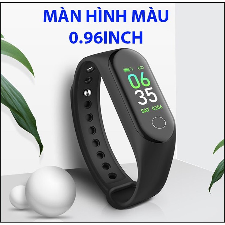 Vòng đeo tay thông minh M3 đo nhịp tim, kết nối bluetooth, tập thể thao, theo dõi sức khỏe, vận động