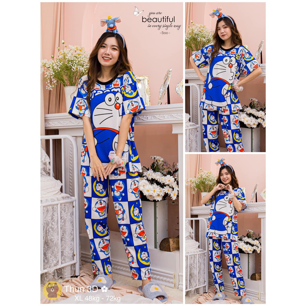 Đồ Bộ Thun Lạnh TNQD Hoạt Hình Dễ Thương (60-72KG)