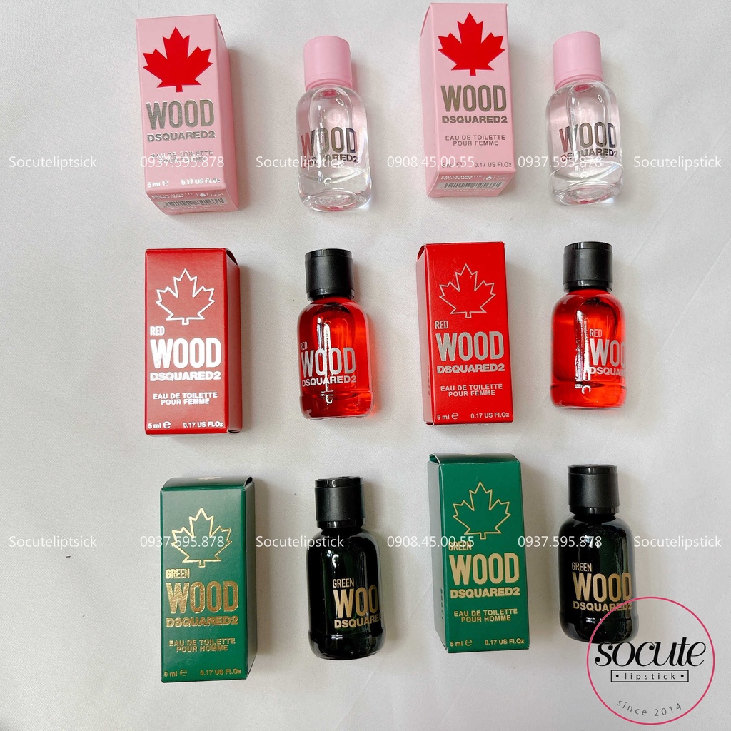Nước hoa nữ DSQUARED2 Wood Pour Femme EDT 5ml - Green - Red