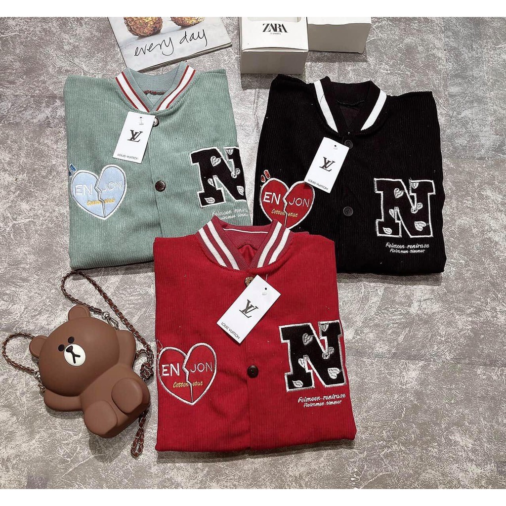 Áo Khoác Nữ, Áo Bomber Chữ N 3 Màu Chất Nhung Tăm Siêu Hot | BigBuy360 - bigbuy360.vn