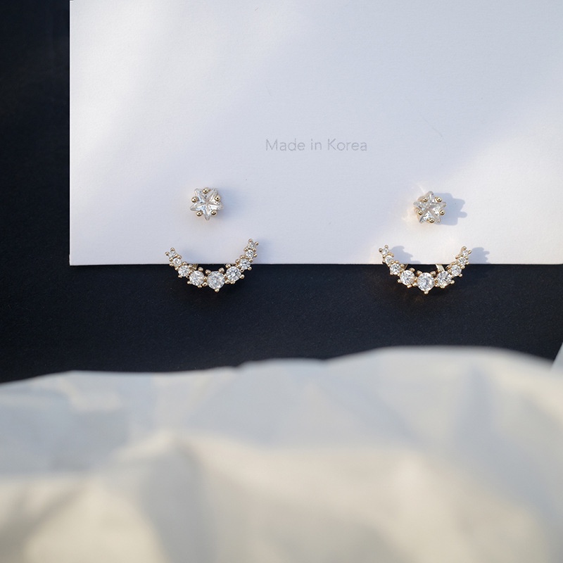 Đôi Khuyên Tai Hình Ngôi Sao Đính Đá Thời Trang Hàn Quốc Cho Nữ