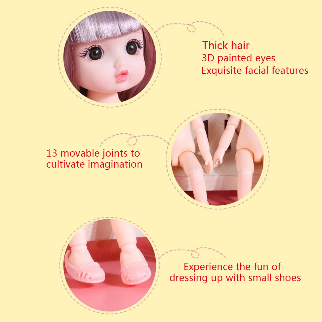 Búp bê nhân tạo có 13 khớp động 17cm kèm giày tùy chọn