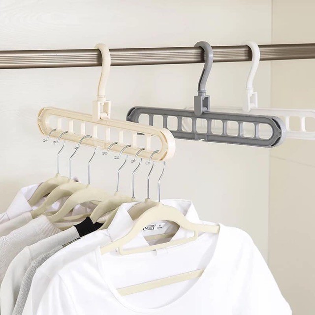 Móc Treo Quần Áo Đa Năng 9 Lỗ Tiện Dụng P0203