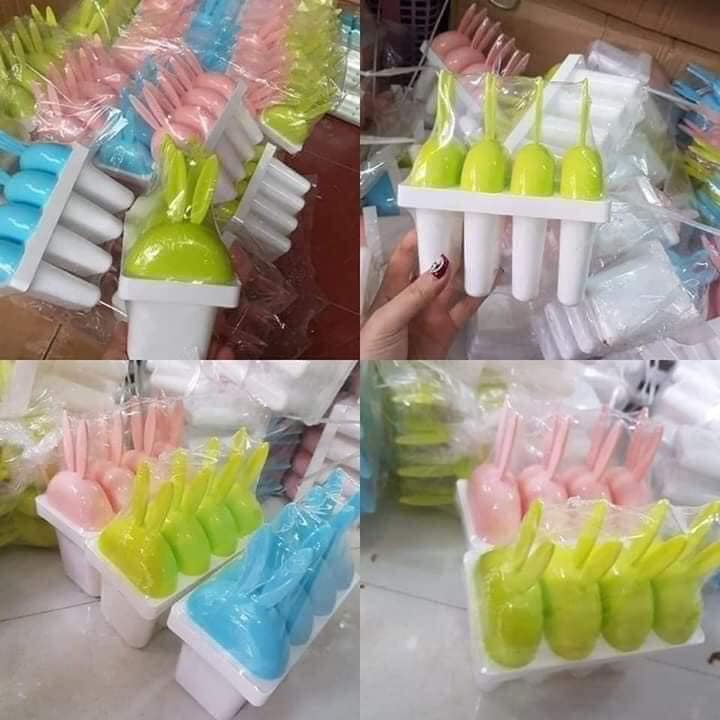 khuôn làm kem đứng nhựa việt nhật chính hãng làm kem tại nhà hình tròn hình thỏ tiện dụng kho sỉ mb