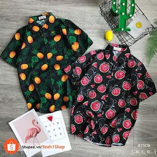 [Yeah1Shop]- Áo sơ mi trái cây dứa nhỏ/ xe đạp dưa đỏ (M, L, XL) (SMHH)