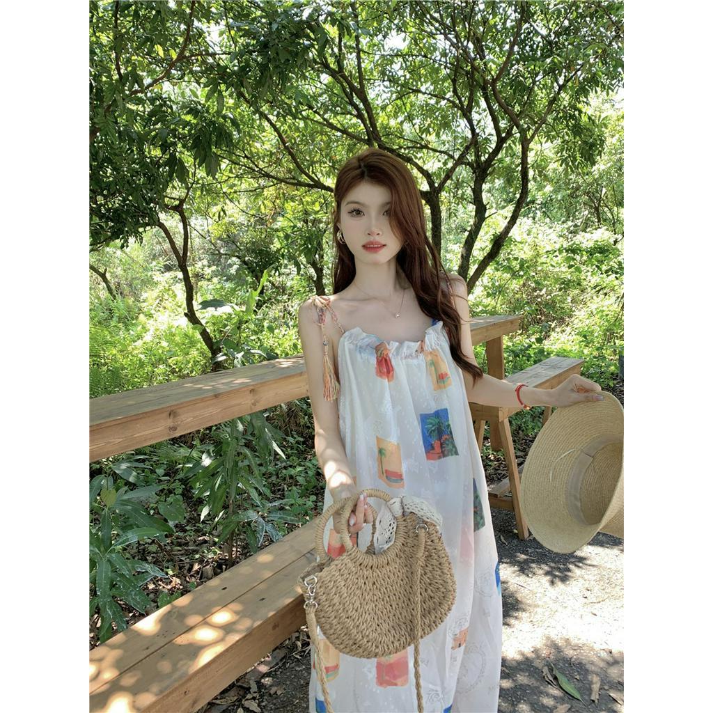 Đầm Hoa Hai Dây Dáng Rộng Thời Trang Hè Pháp Quý Phái 63675