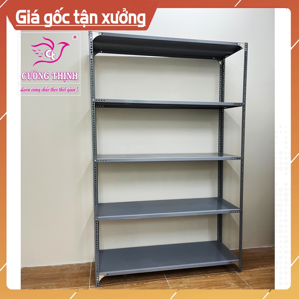 Kệ sắt đa năng, 5 Tầng, Cao 2m x Dài 1m5 x Rộng 40cm, Kệ sắt v lỗ, Trọng tải 100kg/tầng