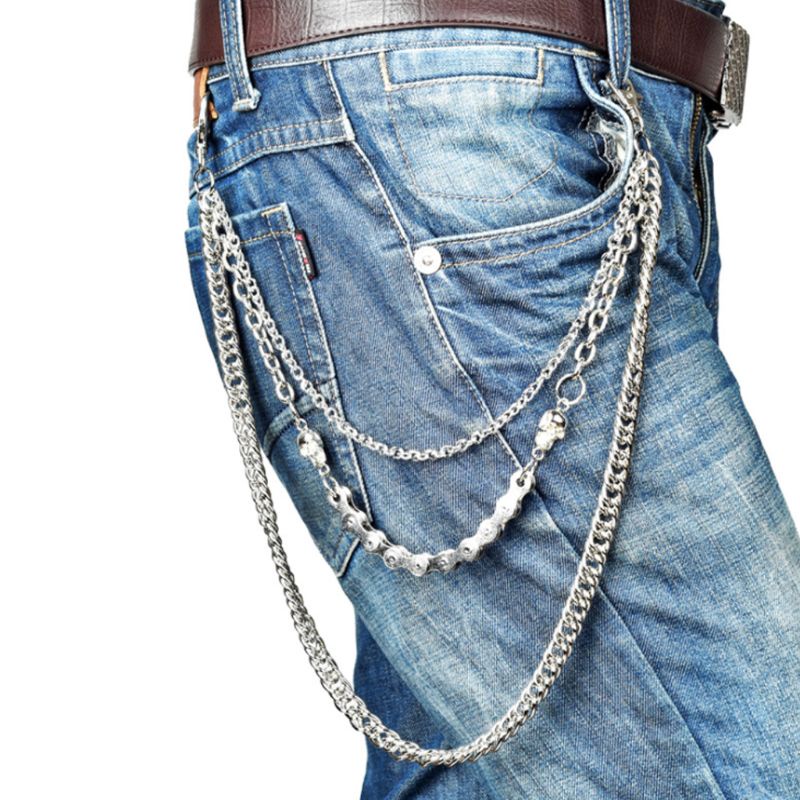 Chuỗi Dây Xích Gắn Quần Jean Hình Đầu Lâu Phong Cách Hip hop Thời Trang Cá Tính Cho Nam