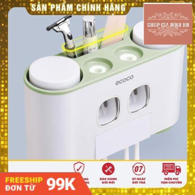 Bộ nhả kem đánh răng tự động cao cấp Ecoco kèm 4 cốc