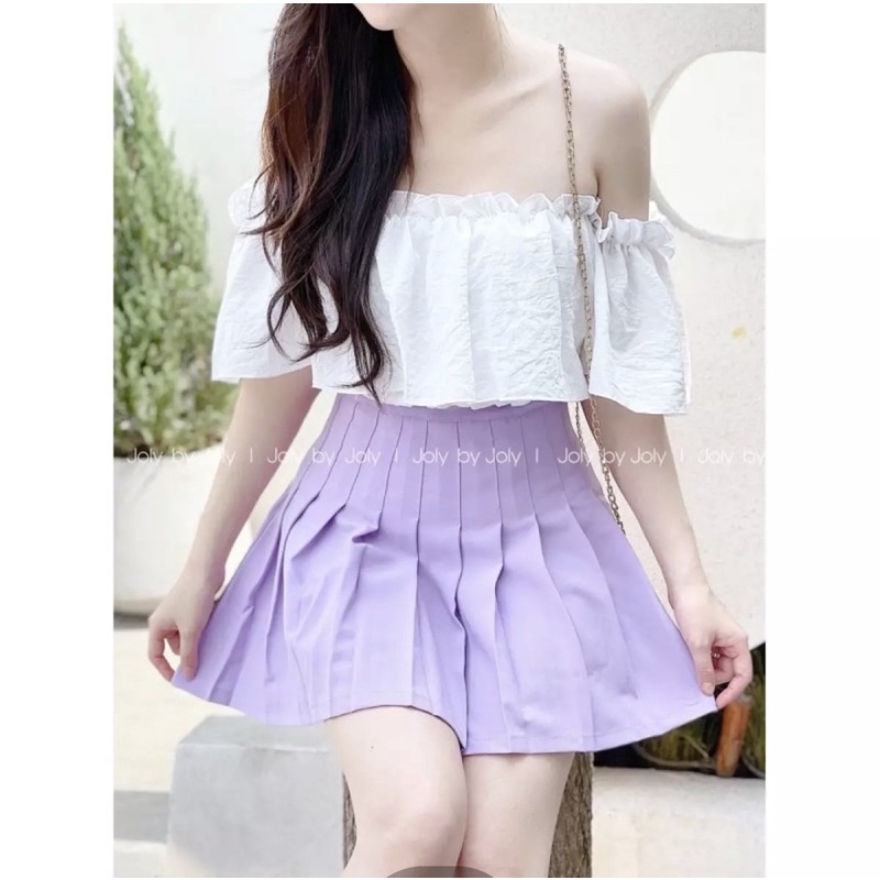 SÉT ÁO BẸT VAI KÈM CHÂN VÁY XINH ULZZANG S10