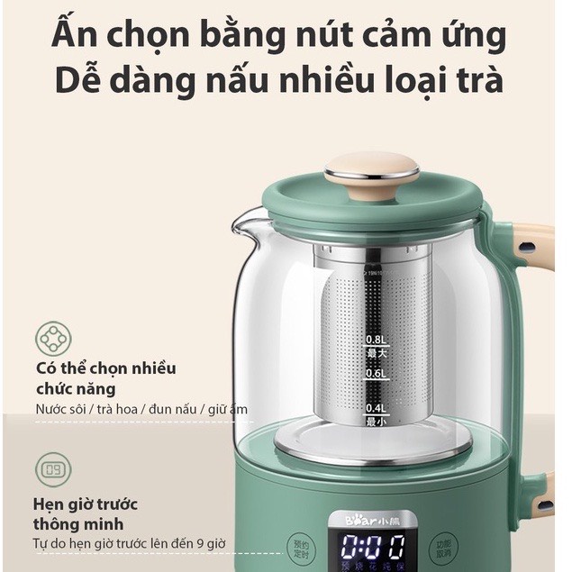 Bình Pha Trà Đa Chức Năng Bear Chính Hãng YSH-C08T1 - Bảo Hành 18 Tháng