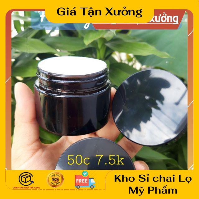 Hũ Chiết Mỹ Phẩm ❤ TRÙM SỈ ❤ Hũ Chiết Kem Thủy Tinh Nâu 50g,100g chiết mỹ phẩm , phụ kiện du lịch