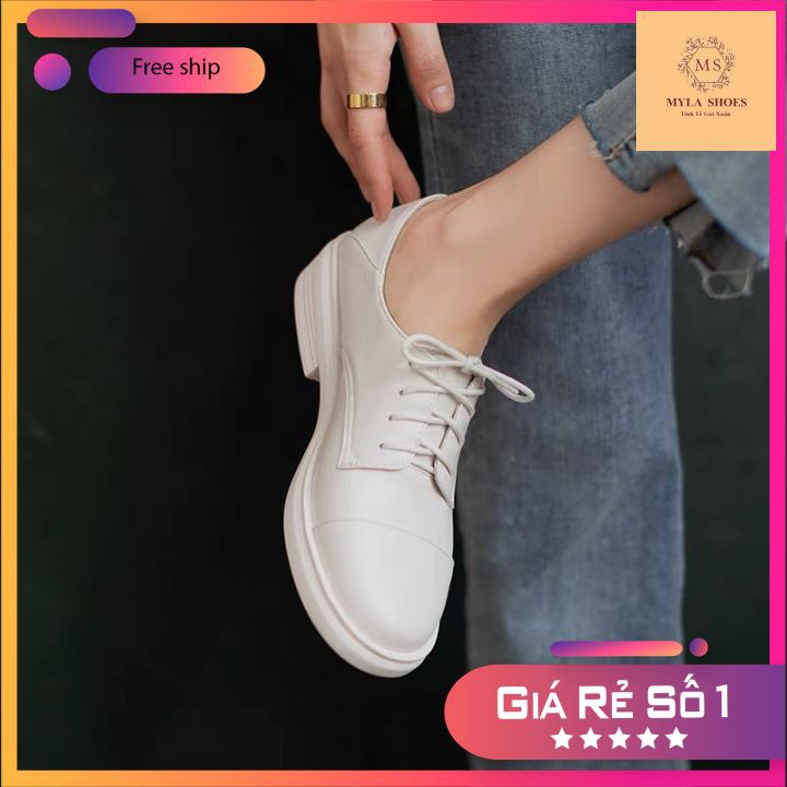 MYLA SHOES - Giày Oxford Nữ 4 Phân Da Lì Trơn VNXK