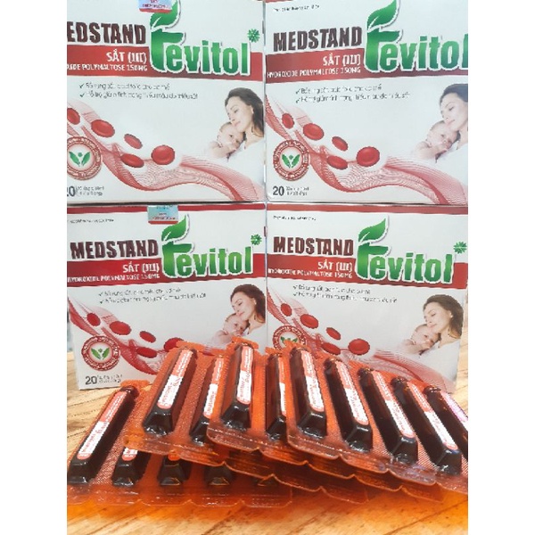 Bổ sung sắt và Acid folic cho bà bầu, trước sinh, sau sinh và em bé - Dạng ống siro dễ uống Medstand Fevitol