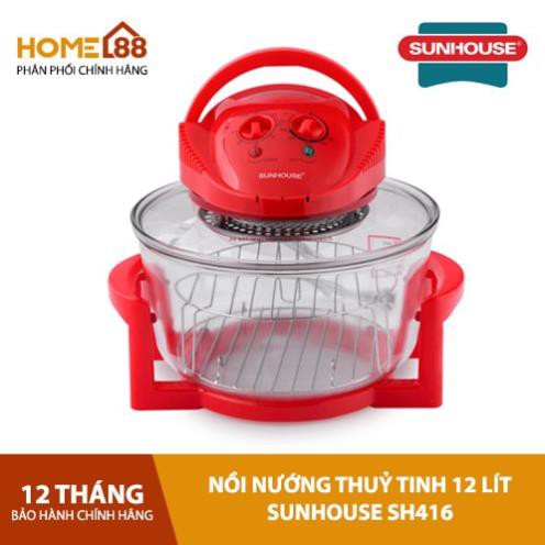 [ELHAB4 giảm tối đa 500K] Nồi nướng thủy tinh Sunhouse 12 lit SH416 chính hãng giá tốt