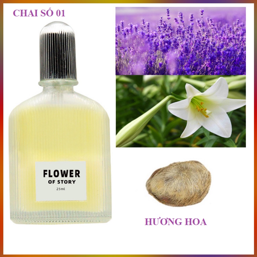 Hộp Nước Hoa 04 Chai Cao Cấp FLOWER OF STORY 25ml/Chai