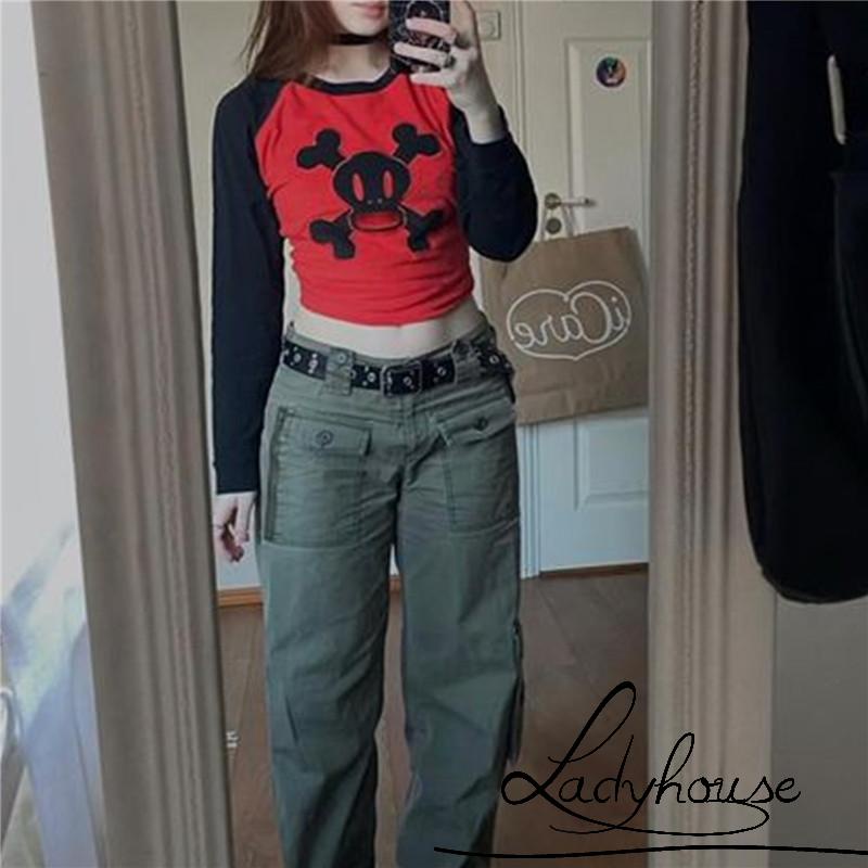 Áo Thun Crop Top Tay Dài Cổ Tròn In Họa Tiết Ngôi Sao Lấp Lánh Thời Trang Mùa Hè Cho Nữ