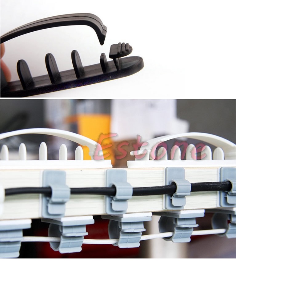 Bộ 10 Giá Đỡ Cố Định Dây Cáp TV / PC Để Bàn Tiện Dụng