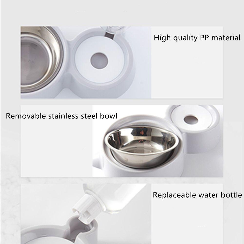 LAYOR1 Bát Đựng Thức Ăn Nước Uống 2 Trong 1 Hình Tai Mèo Dành Cho Thú Cưng