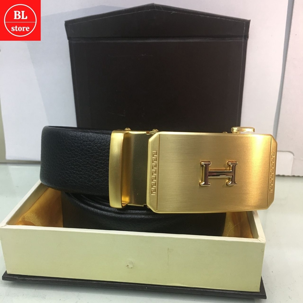 Thắt lưng nam da bò cao cấp, Dây lưng nam mặt cài phong cách Hàn Quốc