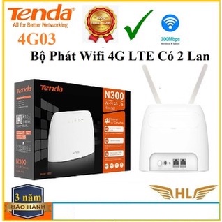 Bộ Phát Wifi 4G Tenda 4G03 LTE  Có Cổng Lan Chuẩn N300Mbps hoặc Tenda 4G180 Dùng Pin Chuẩn N150 - Hàng Chính Hãng