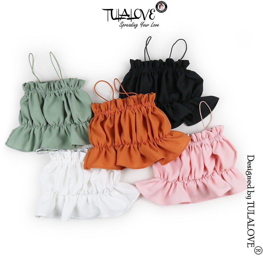 Bộ 2 dây kèm quần loe bé gái, set áo 2 dây chun hàn phối quần lửng loe tôn dáng cho bé