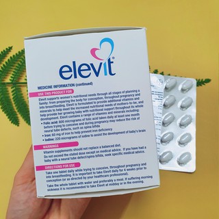 Elevit bầu 100 viên Úc mẫu mới