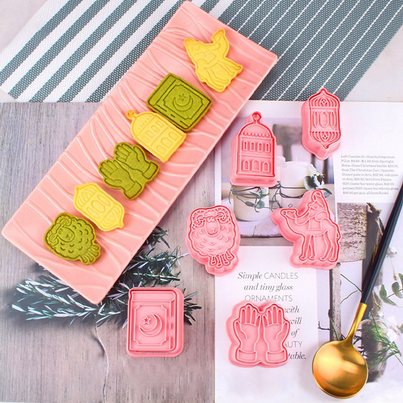 Bộ 8 Khuôn Cắt Bánh Quy Hình Ngôi Sao Mặt Trăng Phong Cách Hồi Giáo Độc Đáo