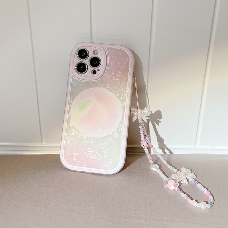 Vỏ hoa văn quả đào phù hợp với vỏ điện thoại 13promax apple iPhone13 fairy 12 dây buộc X / 11 cao cấp