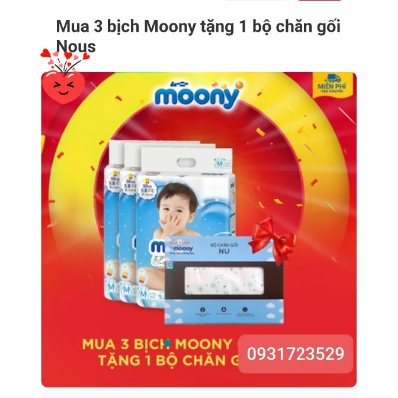 (Tặng quà) Tã dán/Tã quần Moony L44, M58, XL38.S84.M64.L54.NB90