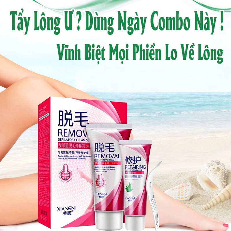 Kem Tẩy Lông Triệt Lông Wax Lông Tái Tạo Da + Kem sửa chữa - Tẩy lông không đau Làm dịu da dịu nhẹ Điều trị triệt lông toàn thân hiệu quả