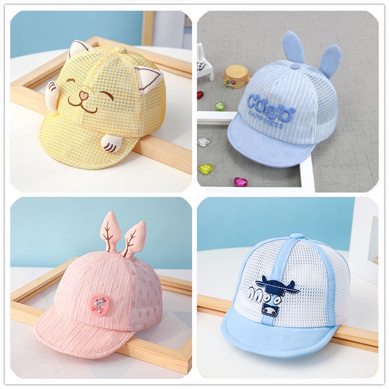 Nón Phối Lưới Thoáng Khí Thời Trang Mùa Hè Cho Bé 3-6-9 Tháng 1-2 Tuổi