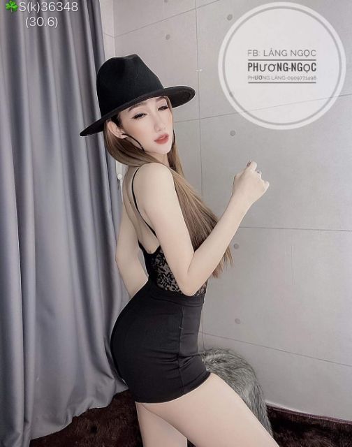 Jumpsuit 2 dây phối ren